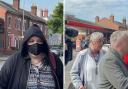 PROTESTS: Holly LeGresley (left) and  Adriana Orme outside Worcester Magistrates Court as part of a monkey torture ring investigation