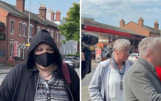 PROTESTS: Holly LeGresley (left) and  Adriana Orme outside Worcester Magistrates Court as part of a monkey torture ring investigation