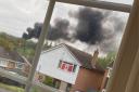 Smoke seen billowing from the Premier Trading Estate in Brockmoor, from as far away as Wordsley