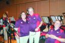 Michelle with a fellow Gamesmaker recording what they hope will be the Christmas number one.
