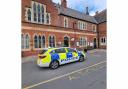 British Transport Police outside Hereford Railway Station