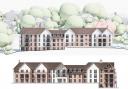 East and west elevations of the planned retirement apartment block (BM3, from application)