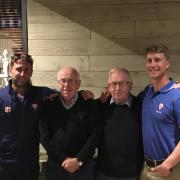 Ken Sharpe (third from left) is pictured with Dan Conway, Ernie Morgan and captain, Matt Pardoe