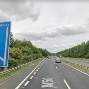 Traffic was stopped on the motorway after a crash last night