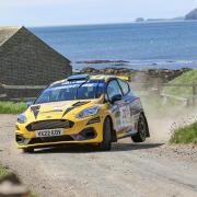 Will Hill and Richard Crozier on their way to sixth overall on the recent Manx National Rally in the Hills Ford Fiesta 3