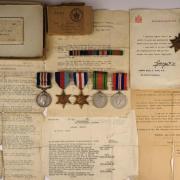 Leominster military antique dealers War & Son are offering items belonging to Herefordshire Regiment Hero, Sgt Gomer Bevan
