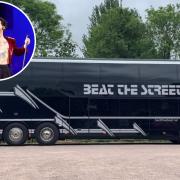 Harry Styles' tour bus parked at the Pilgrim Hotel in Much Birch