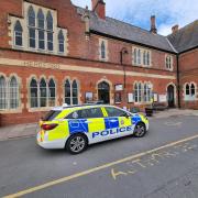 British Transport Police outside Hereford Railway Station