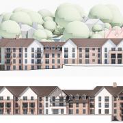East and west elevations of the planned retirement apartment block (BM3, from application)