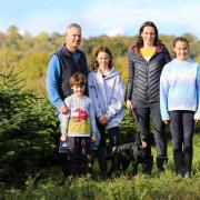 Ben Blandford with his wife Rachel and their children Alice, Molly & Archie & Suki the spaniel