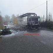Loo rolls go up in smoke in lorry fire on Herefordshire main road