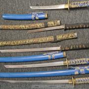 SWORDS: Samurai swords seized as part of the investigation into the County Lines drug dealing