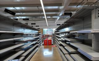 Empty shelves at the Co-op petrol station in Holmer Road, Hereford. Asda is due to take over the site on November 10