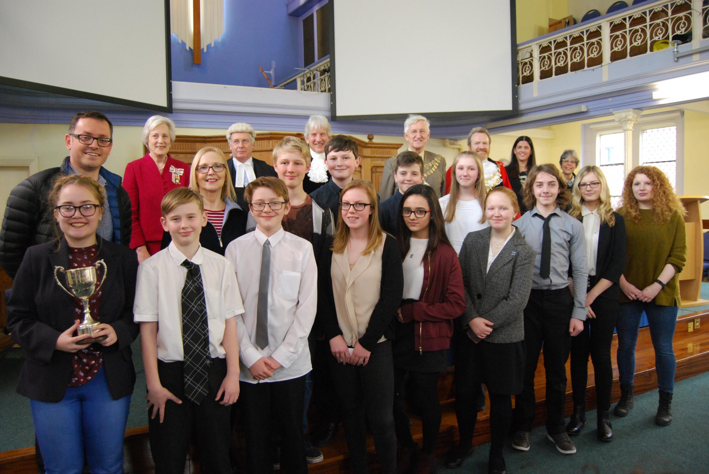 Students take on roles of defendants, magistrates, lawyers and court staff in mock trial competition