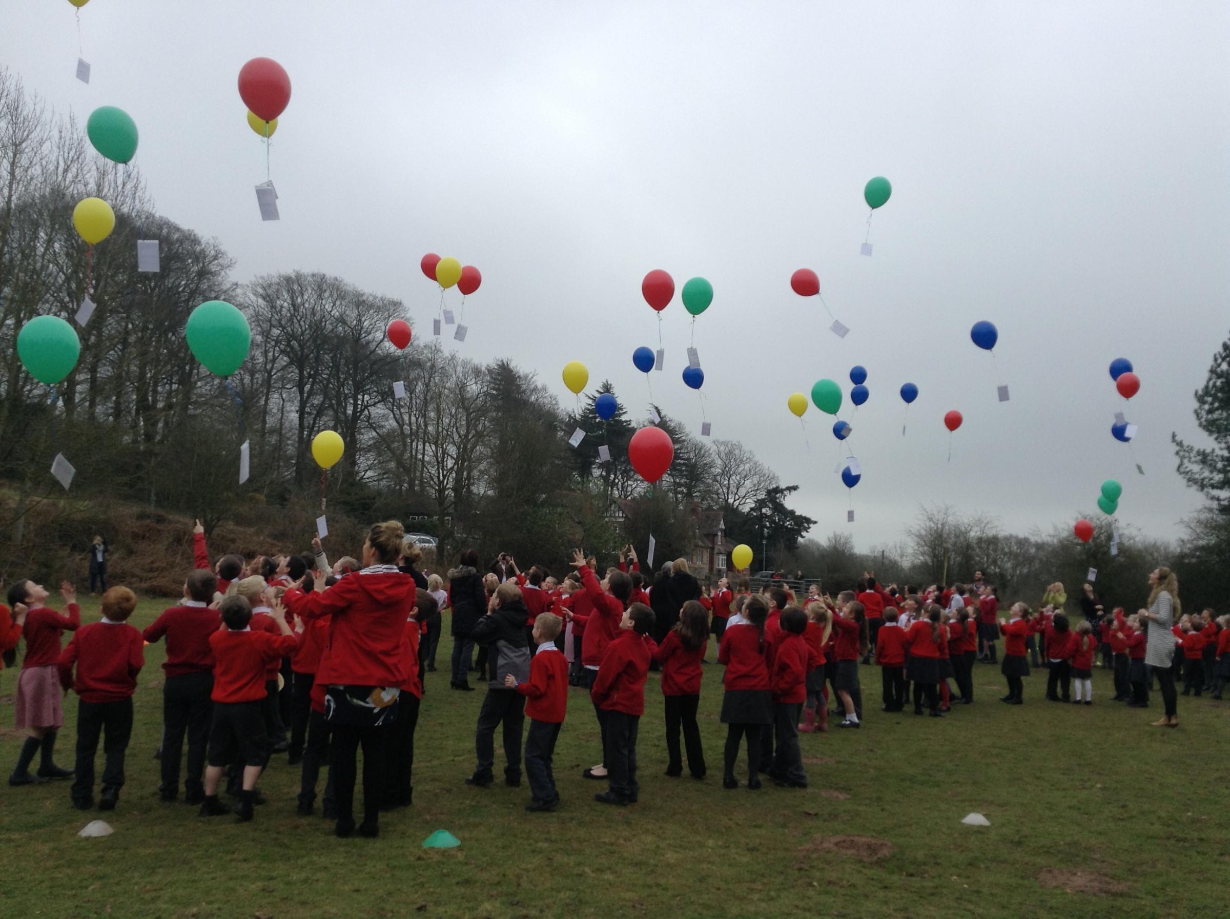 Celebrating World Maths Day with a balloon release