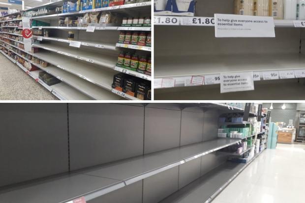 Ledbury Reporter: Empty shelves in supermarkets in Hereford as panic buying set in. Pictures: Charlotte Moreau