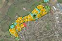 A plan of how the scheme of up to 500 homes would sit next to Bromyard.