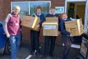 Students Luke Carney, Tom French and Tilly Williams took around 250 items of clothing to Ledbury Food Bank last week