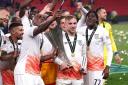 Jarrod Bowen celebrates West Ham’s European success