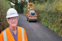 Cllr Barry Durkin visited the roadworks on the C1234 at Bagwyllydiart
