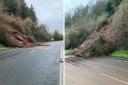 The landslide on the A40 in Herefordshire, which has closed the road in both directions