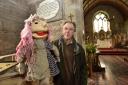 Chris Franks with his puppets describing the bible stories at St. Devereaux Church, Didley.ENDSPicture by David Griffiths