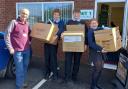 Students Luke Carney, Tom French and Tilly Williams took around 250 items of clothing to Ledbury Food Bank last week