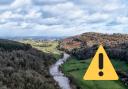 A yellow weather warning for rain has been issued for parts of Herefordshire, including Symonds Yat (pictured)