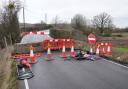 Concrete blocks were in place on the road for the previous closure, which lasted five months. Picture: Rob Davies