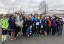 Phillip Howells was joined by friends and well-wishers for the end of his final marathon