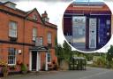 the Tarrington Arms, and inset, the milk vending machine design proposed for its new car park