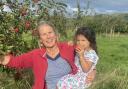 Colwall Orchard Group’s Jilly Rosser and her granddaughter Penelope launch Fruit for Free