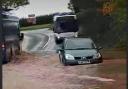 Heavy rain flooded the A465 Hereford to Bromyard road