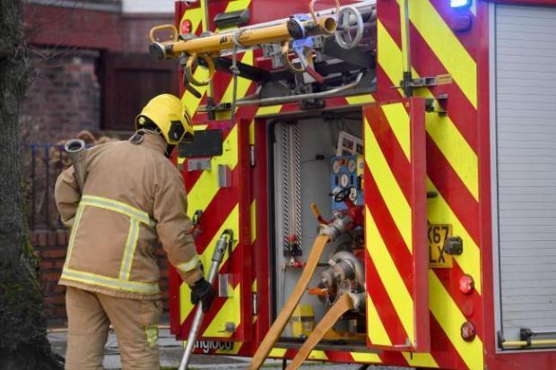 Emergency services were called to a car on fire on road near Hereford