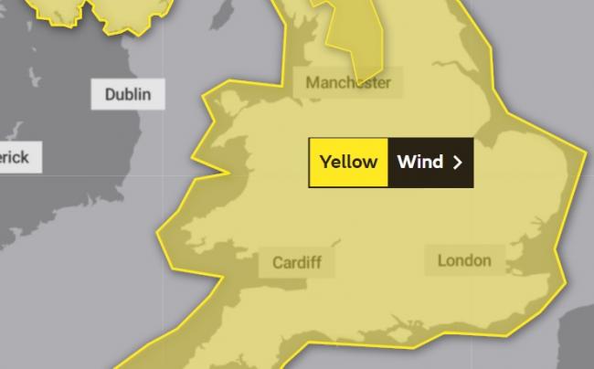 A yellow weather warning is due to come into force. Picture: Met Office