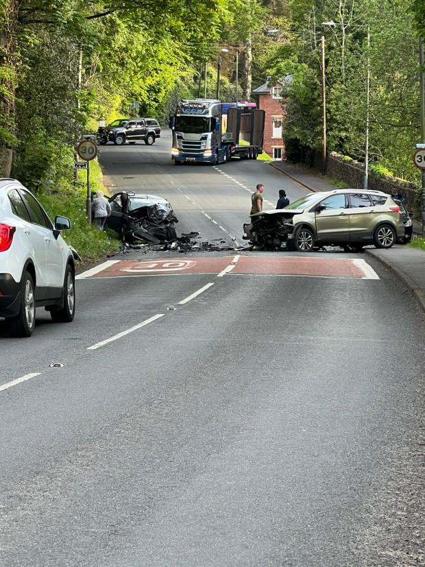 Ledbury Reporter: The aftermath of the crash in Malvern earlier