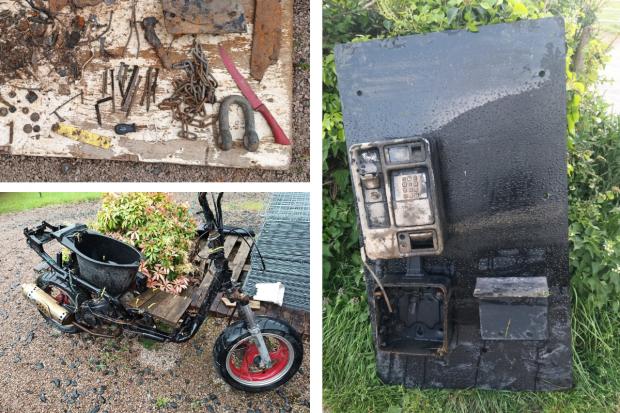 The contents of a phone box, a moped and a knife were pulled out of Worcester canals by magnet fishers