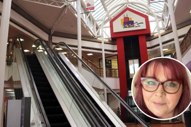 The escalator in the middle of Maylords Orchard will be removed. Inset: Coun Gemma Davies