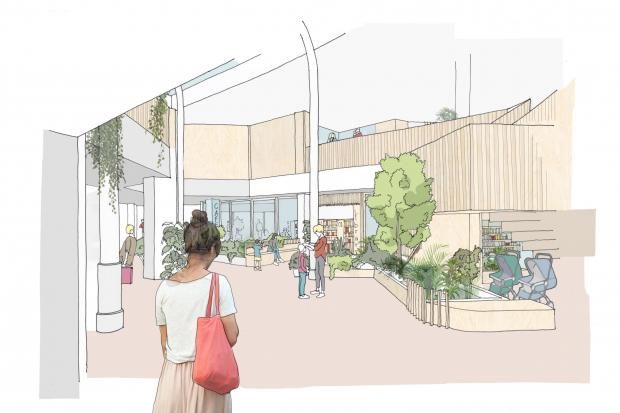 An impression of the stylish interior of Maylords shopping centre, part of which will become a new library. Picture: Herefordshire Council