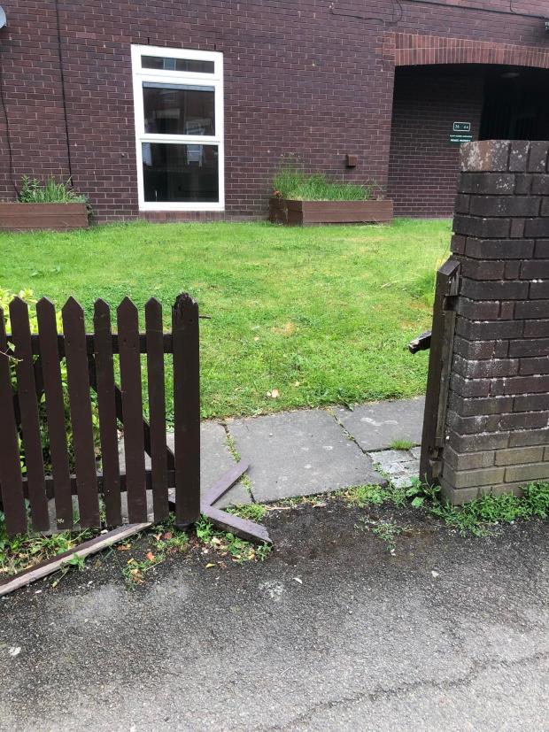 Ledbury Reporter: A gate was broken at the flats in Bridge Street