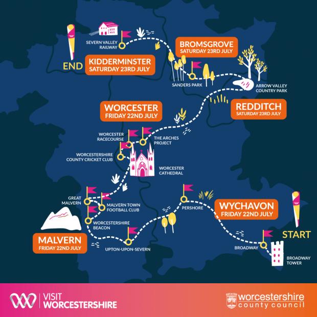Ledbury Reporter: This is the route the baton will take through Worcestershire