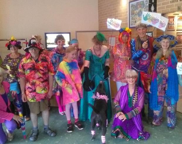 Ledbury Reporter: Colour walkers at the Conquest Theatre. Picture by Elaine Hicks