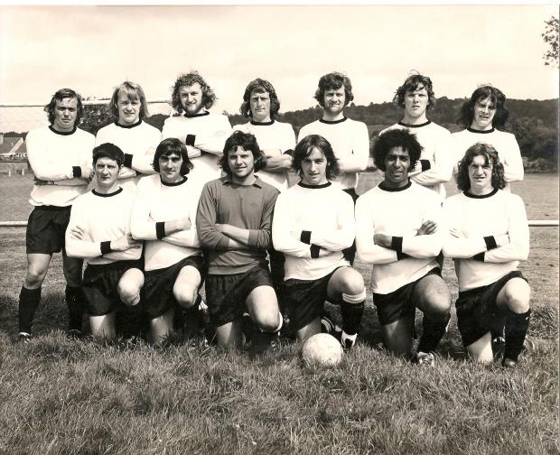 Ledbury Reporter: Robert Davis is on the back row, fourth from the left, in this team photo from 1974, with Ian Colwell to his right