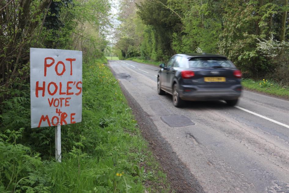 Herefordshire potholes are a danger on rural roads 