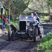 Chris Harris, Freddie Flintoff and Paddy McGuinness take part in the Vintage Sports-Car Club rally at How Caple Court, Herefordshire. Picture: Karen Lynch