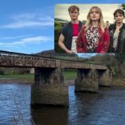 Tintern’s Grade II Listed Wireworks bridge. Picture: Gloucestershire council. Inset: Sex Education. Picture: Netflix