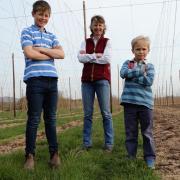 Sarah Hawkins, from The Farm in Bosbury, with her sons John and Henry