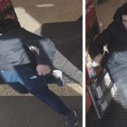 Police want to speak to these two men after a robbery at Tesco in Hereford