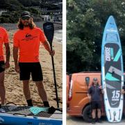 Derry and Carl are attempting a Guinness World Record on a paddleboard