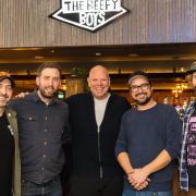 Tom Kerridge (middle) with (from left) Daniel Mayo-Evans, Christian Williams, Anthony Murphy and Lee Symonds from The Beefy Boys